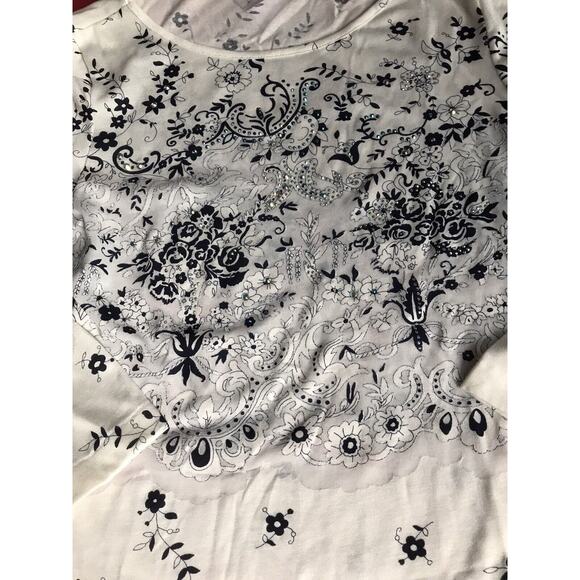 NWT GRAN SASSO Womens TOP With SWAROVSKI CRYSTALS - Picture 2 of 5